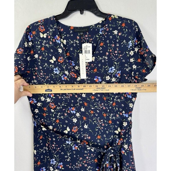 Sanctuary Maxi Dress Women’s Large Navy Blue Floral Butterfly Print A Line NEW - Picture 10 of 12